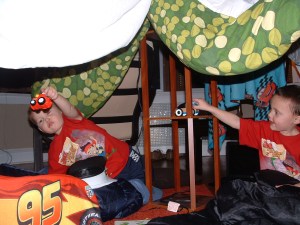 in tent
